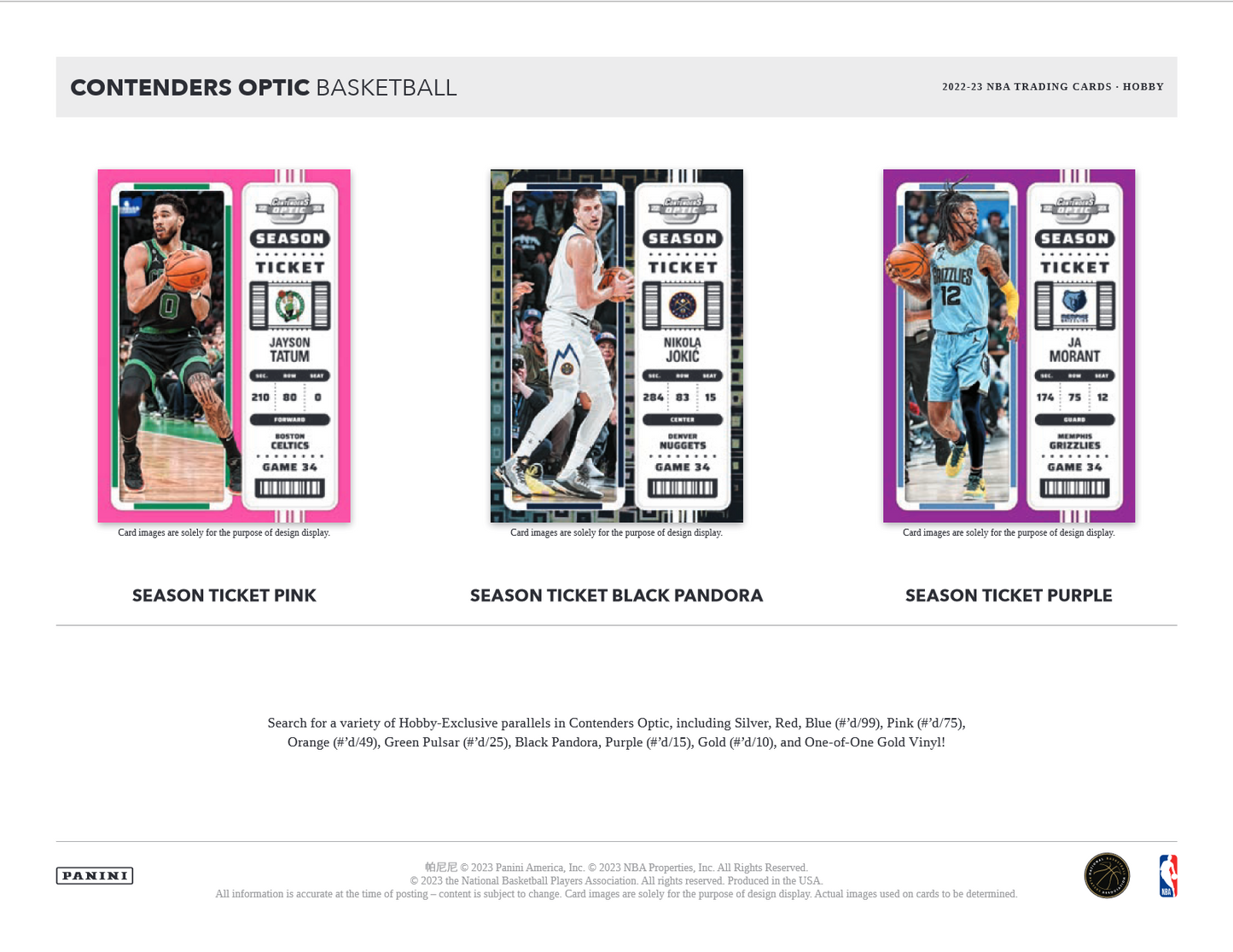 2022-23 Panini Contenders Optic Basketball Hobby 10 Box Case