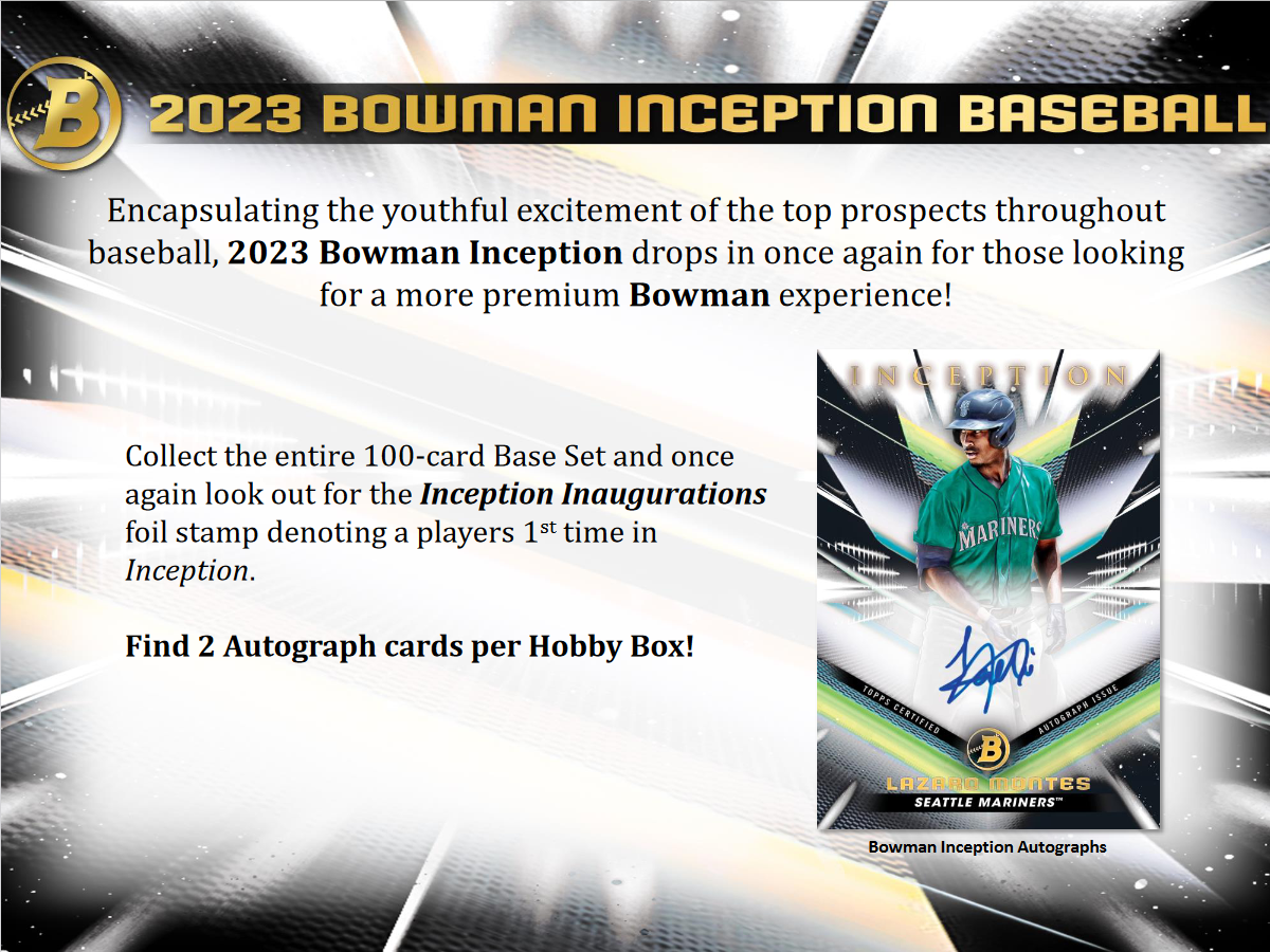 2023 Bowman Inception Baseball Hobby 16 Box Case